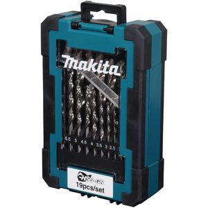Makita metaalboren set HSS-GS - 1 - 10 mm - 19 stuks.