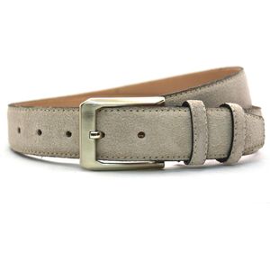 Taupe suede riem YFA - suede pantalon riem taupe - 3,5 cm brede suede riem - riem taupe - Pantalon & Jeans Broekriem - Riemmaat 115cm - Totale lengte 130cm