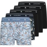 Jack & Jones jongens 5P boxer trunks zach zwart & blauw