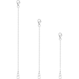 Kettingverlenging zilverkleurig - 3 stuks - roestvrij staal - dames - doe-het-zelf sieraden maken
