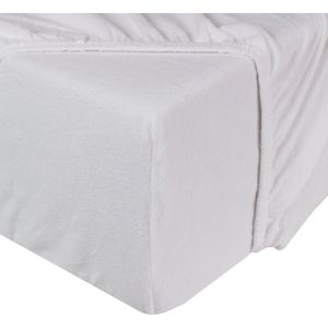 DoubleDry Molton Hoeslaken - Matrasbeschermer 140x200 cm - Badstof Stretch - Katoen - Rondom Elastiek - Wit
