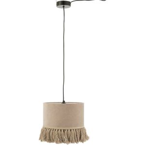 J-Line Hanglamp Eve Velvet/Katoen Beige