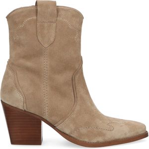 Manfield Suède Cowboylaarzen Beige