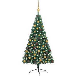 The Living Store Kunstkerstboom New York - 120 cm x 60 cm - met LED-verlichting - incl - kerstballen en piek