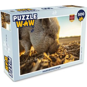 Puzzel Hangbuikzwijn - Eten - Varken - Legpuzzel - Puzzel 500 stukjes