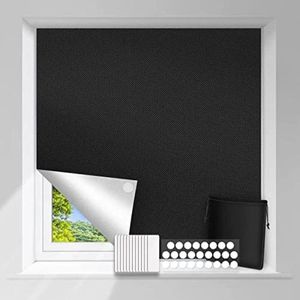 PolkaHome Verduisteringsrolgordijn, 150 x 300 cm, 100% Verduistering, Zonder Boren, Dakraam, Met 30 Plakbanden, Ideaal Voor Slaapkamer, Kinderkamer, Loft, Camper