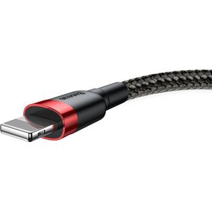 Baseus Oplaad Kabel Lightning Naar USB - 0.5 meter - Geschikt voor iPhone 12 / 12 PRO / 12 PRO MAX / 11/ 11 PRO (MAX) / XS / XR/ X / iPhone 8 / 8 Plus/ iPhone SE/ 6 / 5 / 5SE - premium kwaliteit - Oplaadkabel 0,5m (Rood+Zwart) CALKLF-A19