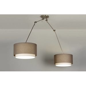 Lumidora Hanglamp 30299 - BROOKLYN - 2 Lichts - E27 - Taupe - Textiel