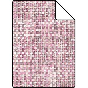 Proefstaal ESTAhome behang geweven linnenstructuur bordeaux rood - 26,5 x 21 cm - 148663-S