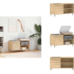 vidaXL Platenkast - Platenkasten - Platenspeler Kast - Elpee Opbergkast - Platenkast 85x38x48 cm bewerkt hout sonoma eikenkleurig