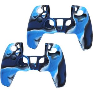 Beschermhoes Siliconen Case Skin PS5 Game Controller Camouflage blue 2 stuks