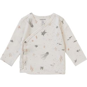 Noppies Baby Longsleeve met All Over Print en Overslag Detail Wit