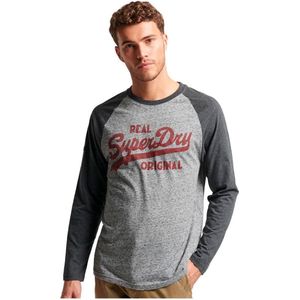 Superdry Athletic Vintage Logo Raglan Lange Mouwen Ronde Nek T-shirt Grijs M Man