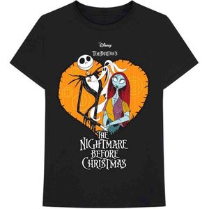 Disney The Nightmare Before Christmas - Heart Heren T-shirt - S - Zwart