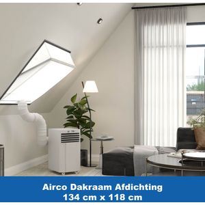 Airco Dakraam Afdichtkit - 134 x 118 cm – Geschikt voor Velux: UK06 (GGL 74, u06) | Fakro/Optilight: Maatcode 18 - Airco Slang Afsluiten - Tuimelvenster Oplossing – Dakraam Afdichting Raamafdichtingskit – Kylians