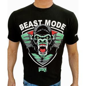 PunchR™ Beast Mode T-shirt Zwart Wit Groen maat XXXL