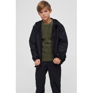 Kids - Kinderen - Boys - Jongens - Dikke kwaliteit - Modern - Mode - Streetwear - Urban - Cargo - Stoer - Windbreaker - Frontzip - Commonly Jacket zwart