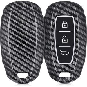 Autosleutelhoes Hyundai 3-knops Keyless Go - Carbon - zwart - beschermhoes met hardcover - content .