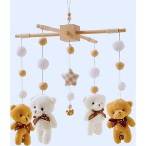 Mobiele Houten Babywieg Met Speelgoed En Windbel – Roterende Mobiele Babybed Voor De Babykamer - Perfect Voor Pasgeboren Kinderen