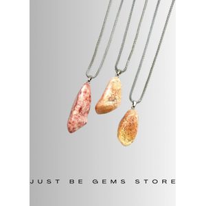 Gemstone ketting Mosagaat rood
