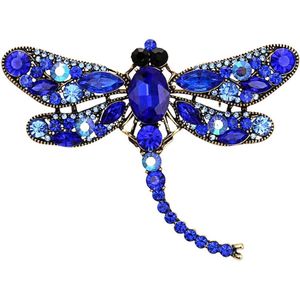 Fako Bijoux® - Broche - Libelle - XXL - 94x67mm - Blauw