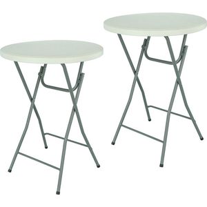 Statafel 80cm - Wit - Inklapbaar - Set van 2 - Goets