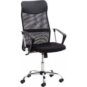 In And OutdoorMatch Luxe bureaustoel Vickie - Zwart - Op wielen - 100% polyurethaan - Ergonomische bureaustoel - In hoogte verstelbaar - Voor volwassenen