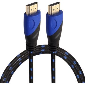 By Qubix HDMI kabel 1 meter - HDMI 1.4 versie - High Speed - HDMI 19 Pin Male naar HDMI 19 Pin Male Connector Cable - Nylon blue line