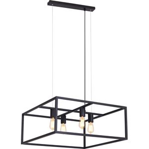 Hanglamp FANTASIA - KAGO PENDEL VIERKANT - 4X E27 - STAAL - MAX 60W