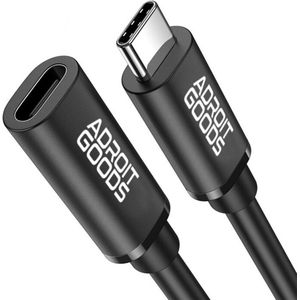 AdroitGoods Usb-C Verlengkabel - 10Gbps - Female naar Male adapter - 3 Meter - Zwart