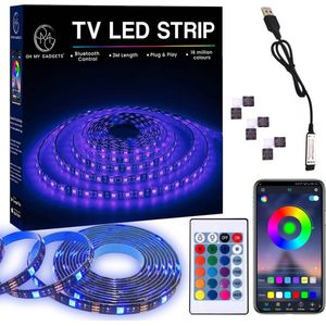 O.M.G USB TV Led strip 3M met Bluetooth en afstandsbediening - RGB Led strip - TV Backlight Led strip - Plug & Play