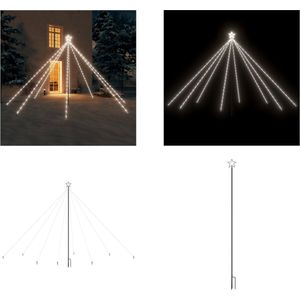 vidaXL Kerstboomverlichting 576 LED's binnen/buiten 3-6 m koudwit - LED-boomverlichting - LED-boomverlichtingen - Kerstverlichting - Kerstverlichtingen