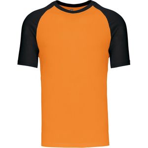 SportT-shirt Heren XL Kariban Ronde hals Korte mouw Orange / Black 100% Katoen