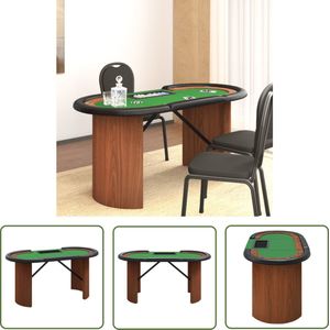 vidaXL Pokertafels - Pokertafel - Pokertafel voor 10 spelers met fichebak 160x80x75 cm groen - Groene Pokertafel - Pokerset - Gokspel
