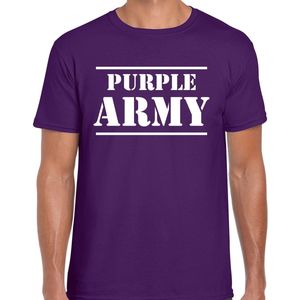 Purple army/Paarse leger supporter/fan t-shirt paars voor heren - Toppers/paarse vrijdag supporter shirt M