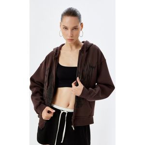 Volledige ritssluiting met capuchon Met drukwerk Sweatshirt