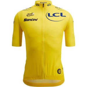Santini Tour de France Gele trui Tour de France - fietsshirt korte mouwen Heren - Replica Overall Leader Jersey Yellow - 2XL