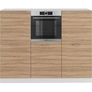 Vicco Keukenblok R-Line, Sonoma/Wit/Wit, 180 cm zonder werkblad