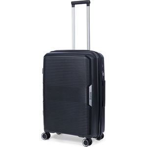 TravelZ Swinger middenmaat koffer 67cm met Expander- Sterke Lichtgewicht Trolley 75 ltr met TSA-slot - Zwart