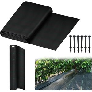 Aufun 1x50m Onkruidvlies Rol Onkruidfolie Waterdoorlatend Onkruidvlies Voor Tuin UV Bescherming Scheurvast Tuinvlies