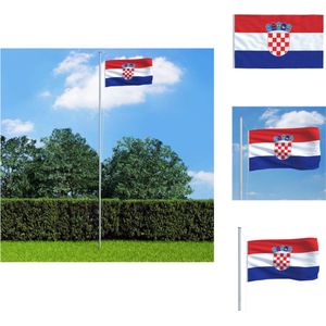 vidaXL Vlag Kroatië - Tuin - Sport - 90 x 150 cm - Meerkleurig - Vlag