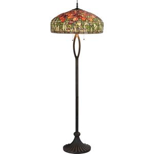 Tiffany Vloerlamp Ø 56 cm Meerkleurig Glas in lood tulpen Staande Lamp Staanlamp