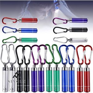 Nevolis 18 Pieces Mini Small Kids Flashlight with Batteries Coloured Aluminium Keychain Torch for Outdoor Camping .