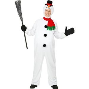Widmann - Sneeuwman & Sneeuw Kostuum - Kouwelijke Sneeuwpop Kerstvakantie Kostuum - Wit / Beige - Medium - Carnavalskleding - Verkleedkleding
