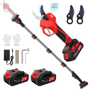 Elektrische Snoeischaar - Draadloze Snoeischaar - Geschikt Voor Alle Soorten Harde En Droge Takken - Bloemenschaar - Takkenschaar - Heggenschaar - 2 Accu's Met Acculader - Max 40 Mm Snijdiameter - Incl. Opbergbox - Scherp Blad