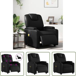 The Living Store Massagestoel verstelbaar elektrisch kunstleer zwart - Massagestoel - Fauteuils - Relaxstoel - Elektrisch Verstelbaar - Massage