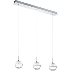 EGLO Montefio 1 - Hanglamp - 3 Lichts - LED - Chroom - Glas, Kristal - Wit, Helder