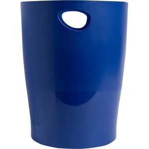 BeeBlue afvalbak gemaakt van gerecycled kunststof, 15 liter met handvatten. Een elegante en robuuste afvalbak in een modern marineblauw Blue Angel-design.