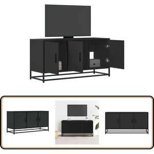 vidaXL Tv-meubel - Zwart - 100x35x50 cm - Hout en Metaal Tv-meubel - Tv-meubelen - Tv Kast - Opbergkast
