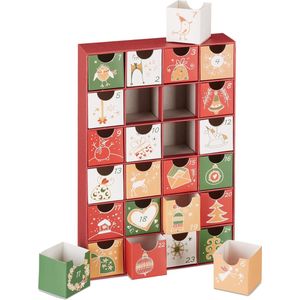 Relaxdays adventskalender leeg - 24 lege boxen - advent - kerst kalender - herbruikbaar - B